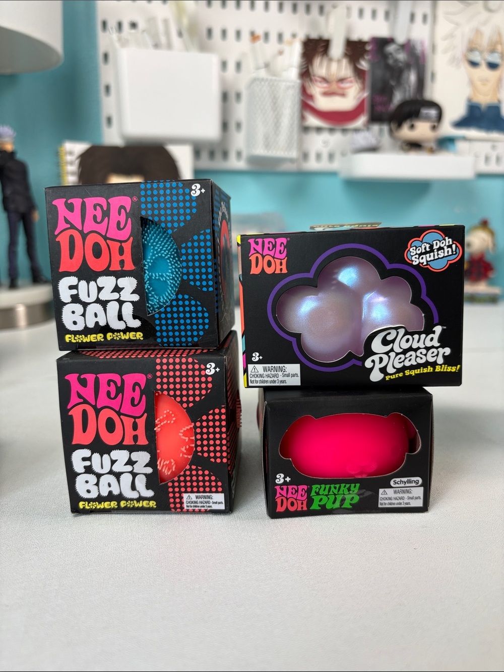 Needoh bundle cloud pleaser flower power fuzz ball pup